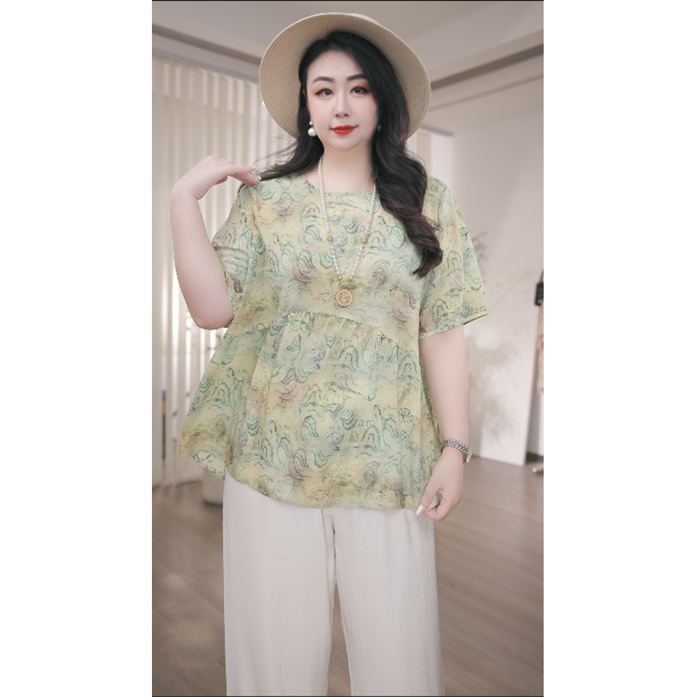 大码女装洋气百搭休闲显瘦上衣