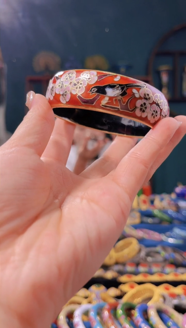 【闪购商品】景泰蓝手镯砖红色