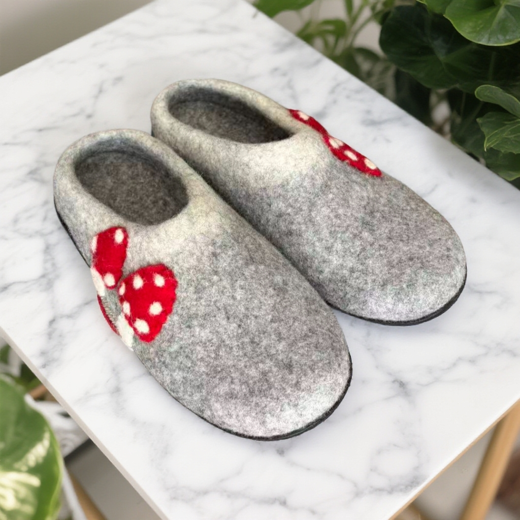 胶底毡拖纯手工一体成型毛毡拖鞋轻便舒适保暖透气可外穿拖鞋棉拖