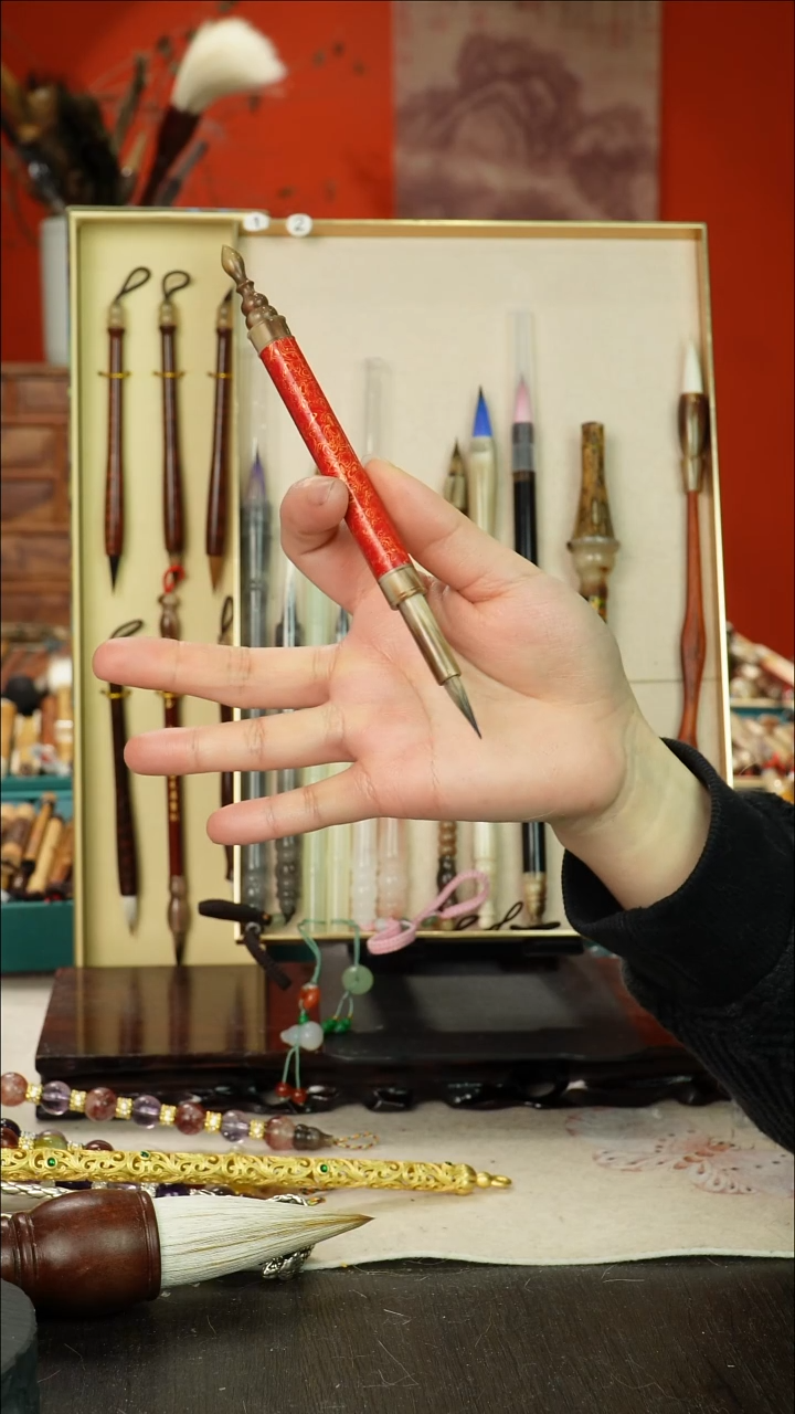 45号闪孤品高货毛笔链接 清水试笔 蘸墨不退