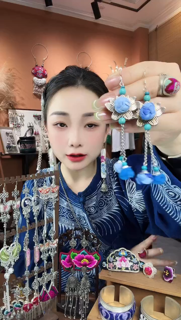刺绣纯手工民族风耳环