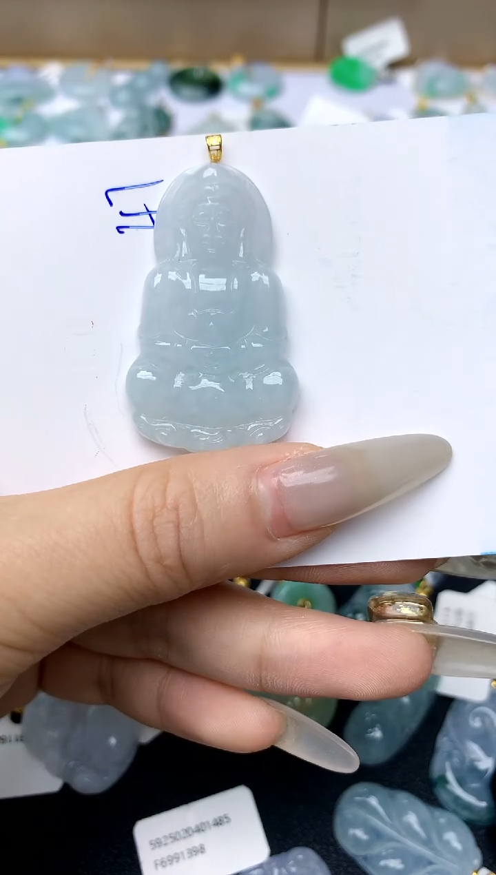 【闪购商品】翡翠颈饰18K金镶嵌天然A货翡翠