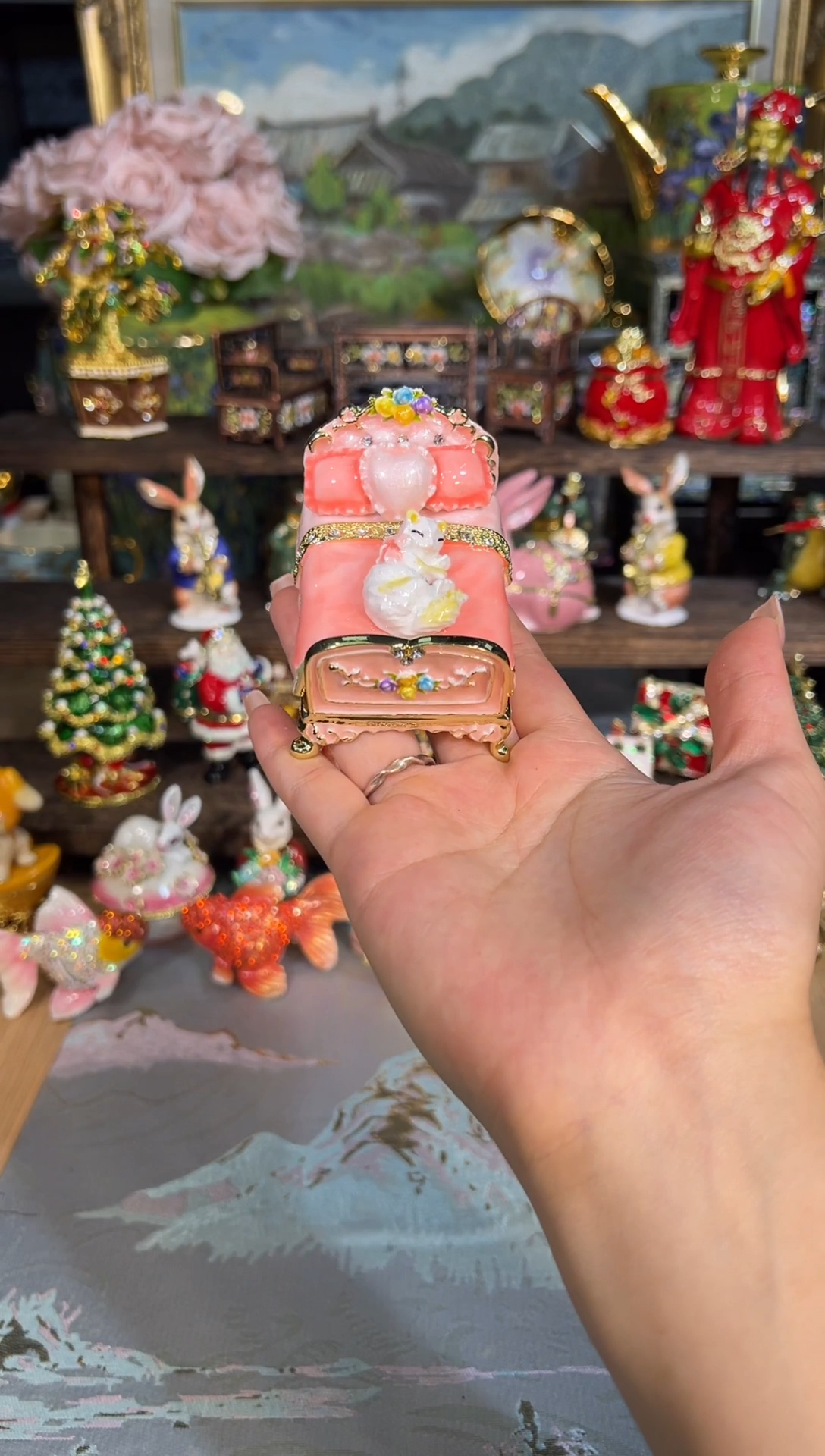 金属七宝烧首饰盒   