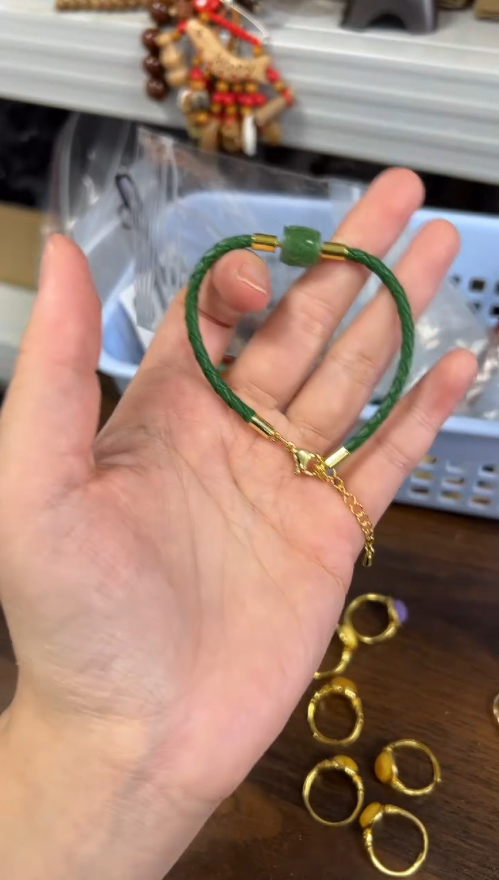 未镶嵌手链和田玉孤品和田碧玉路路通手链[0281]