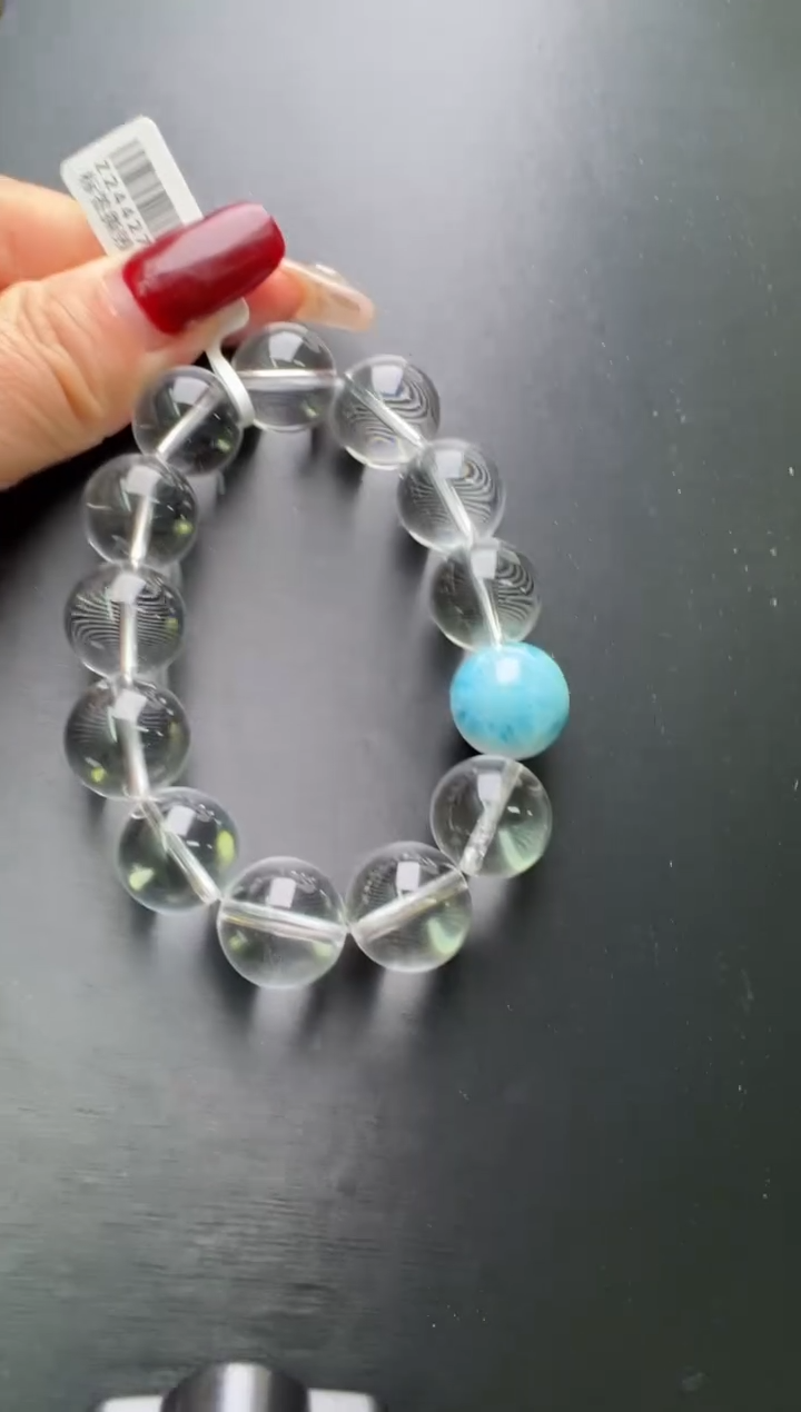 【闪购商品】水晶手串未镶嵌白水晶海洋之心手串16m+ Z24427