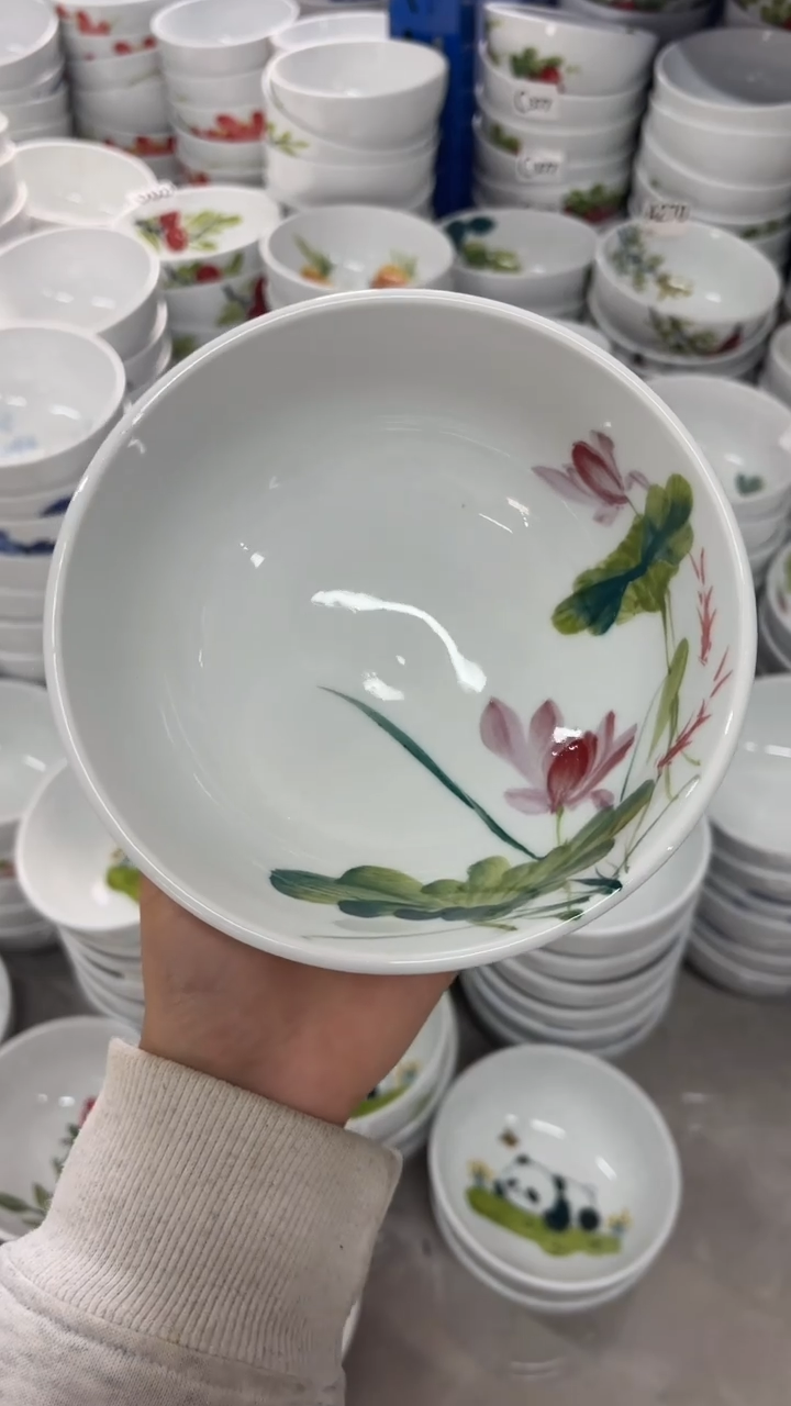 瓷片景德镇高温陶瓷食品级手绘釉中彩-小罗汉碗