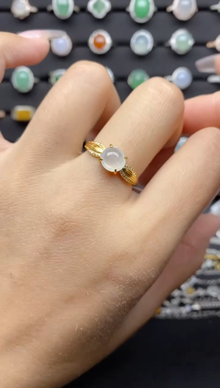 【闪购商品】翡翠戒指银S925镶嵌S925银镶嵌翡翠戒指