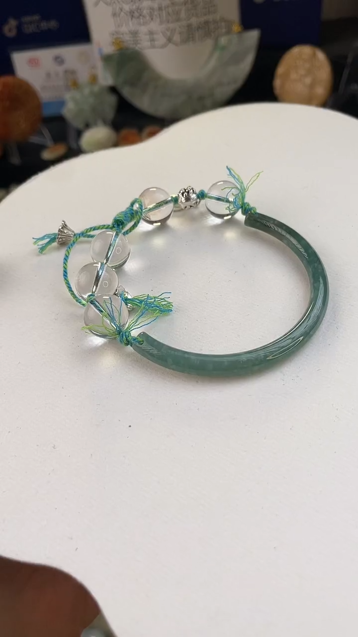 未镶嵌手链翡翠手工定制默认微瑕播介绍为准