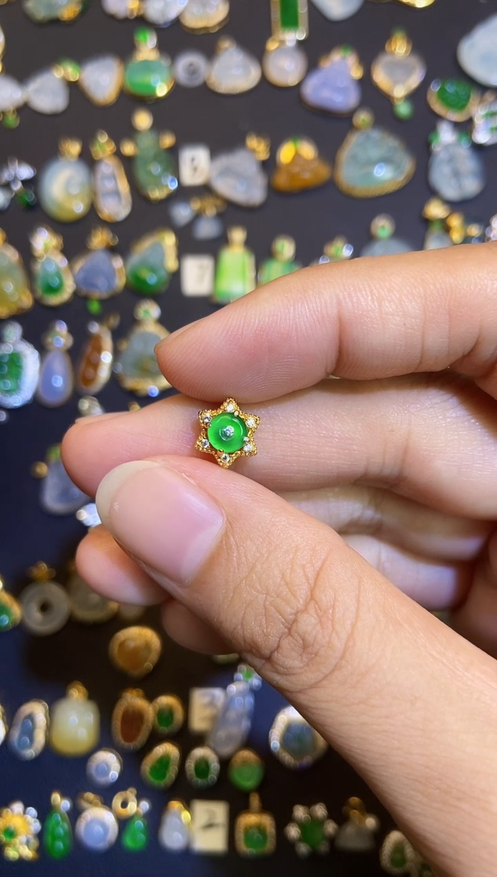 吊坠(不含链)银S925镶嵌翡翠1