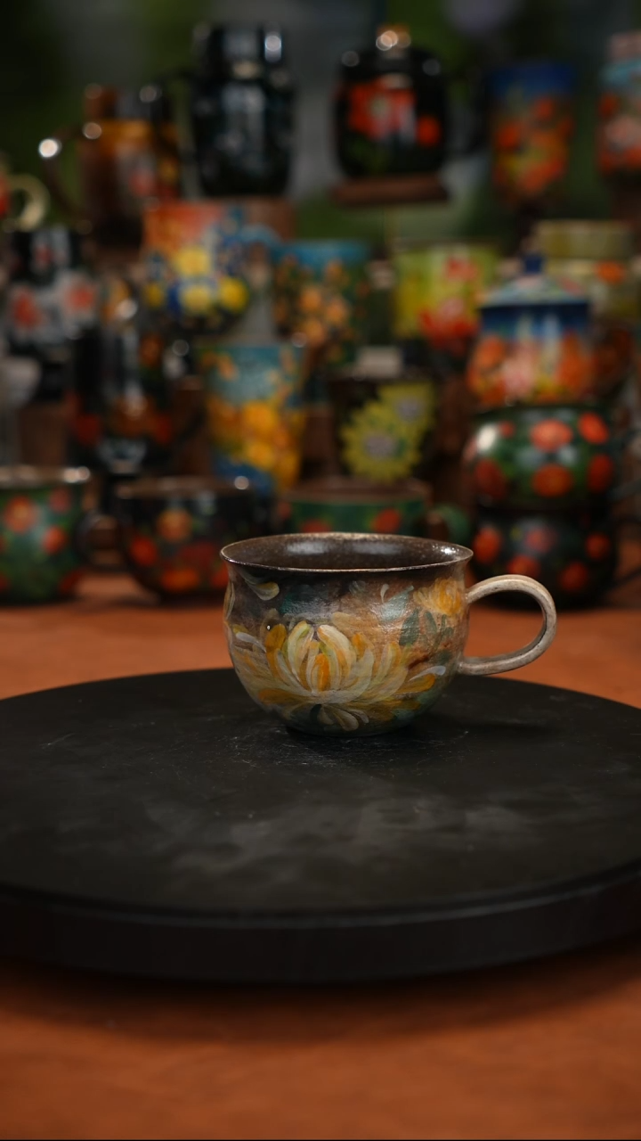 紫砂油画手绘釉下彩