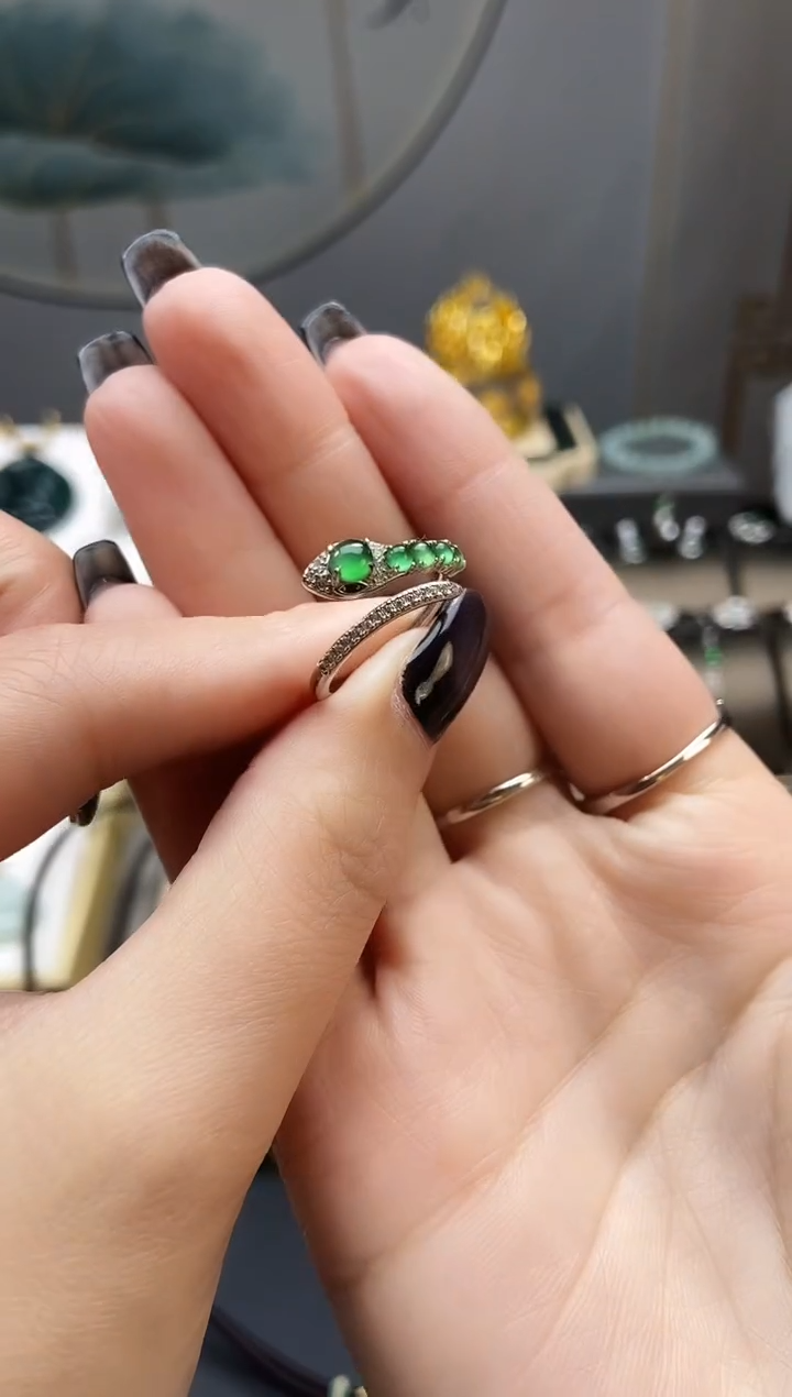 【闪购商品】翡翠戒指银S925镶嵌2502100126 HZ 翡翠戒指
