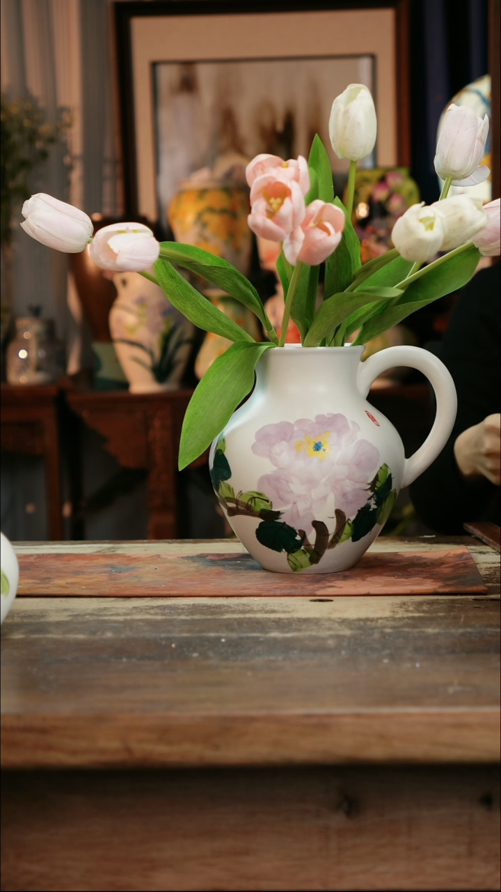 【闪购商品】瓷片景德镇纯手工釉下彩精品花瓶