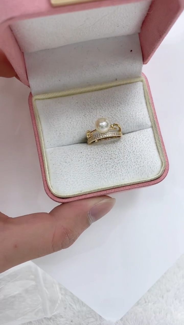 【闪购商品】海水珍珠戒指银S925镶嵌海水珍珠戒指