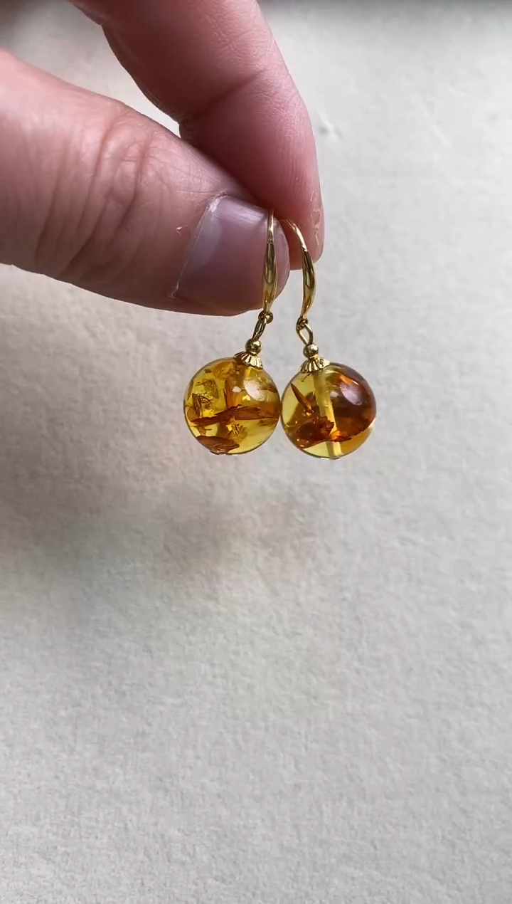 【闪购商品】琥珀颈饰未镶嵌俄罗斯花珀耳环14+