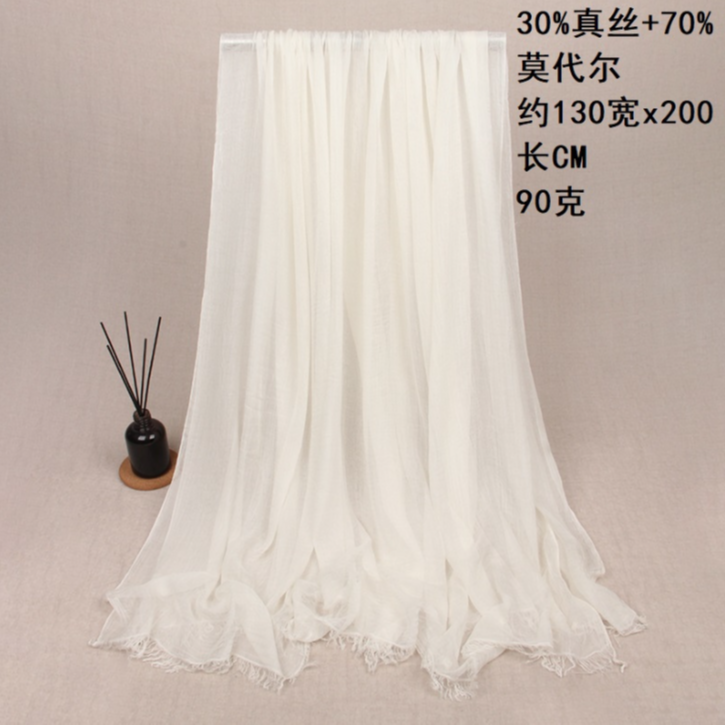 真丝莫代尔棉薄款围巾FRSM080512