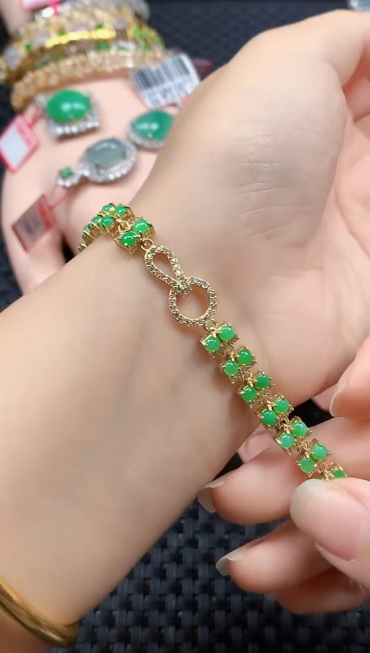 银S925镶嵌戒指翡翠天然A货缅甸翡翠