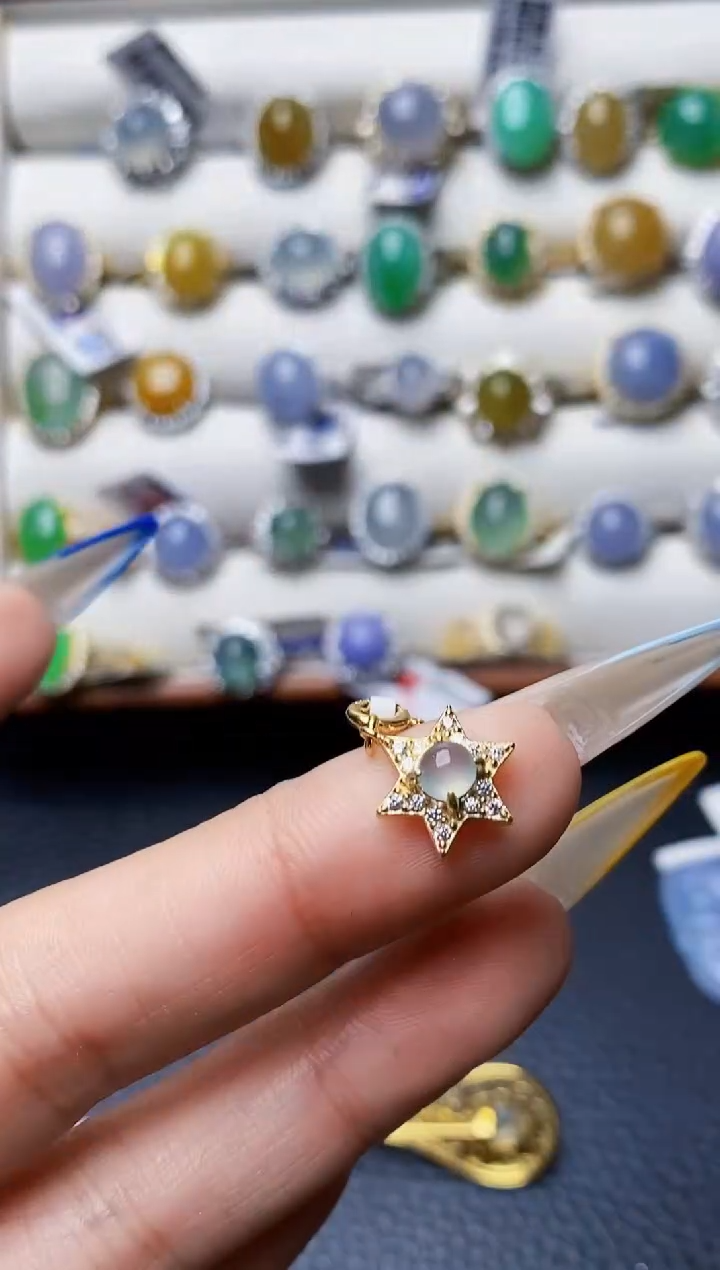 银S925镶嵌戒指翡翠3169