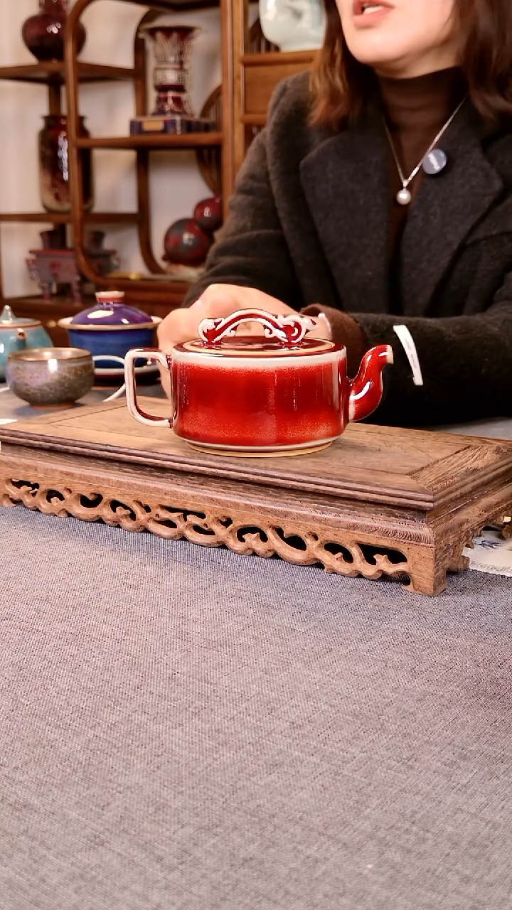 瓷片如意壶 土魂钧瓷