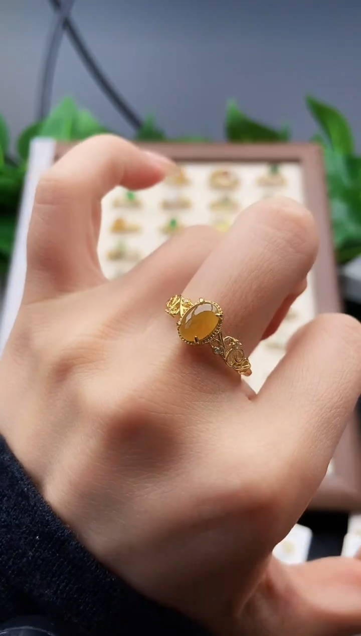 银S925镶嵌戒指翡翠12