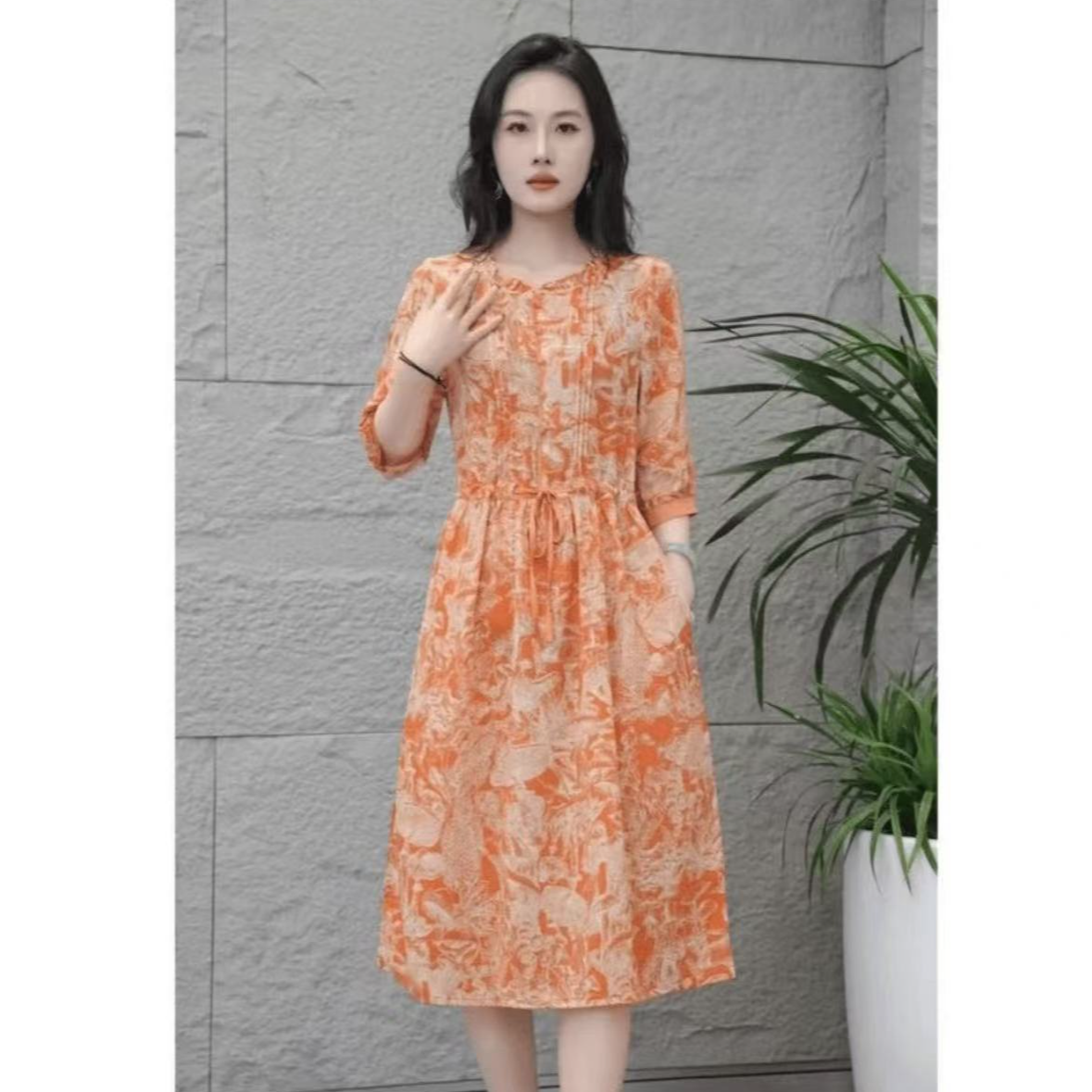 47蘑菇夏季新款洋气显瘦气质时尚百搭女装连衣裙轻奢