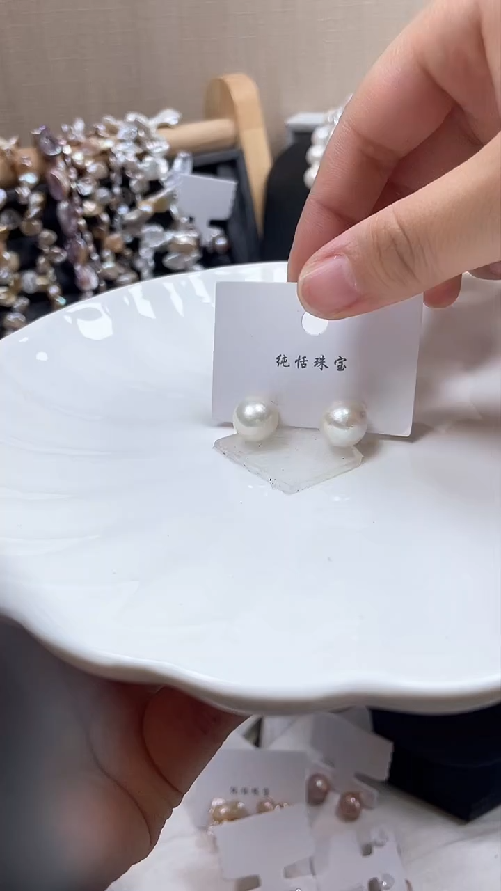 未镶嵌耳饰淡水珍珠【纯恬饰品】
