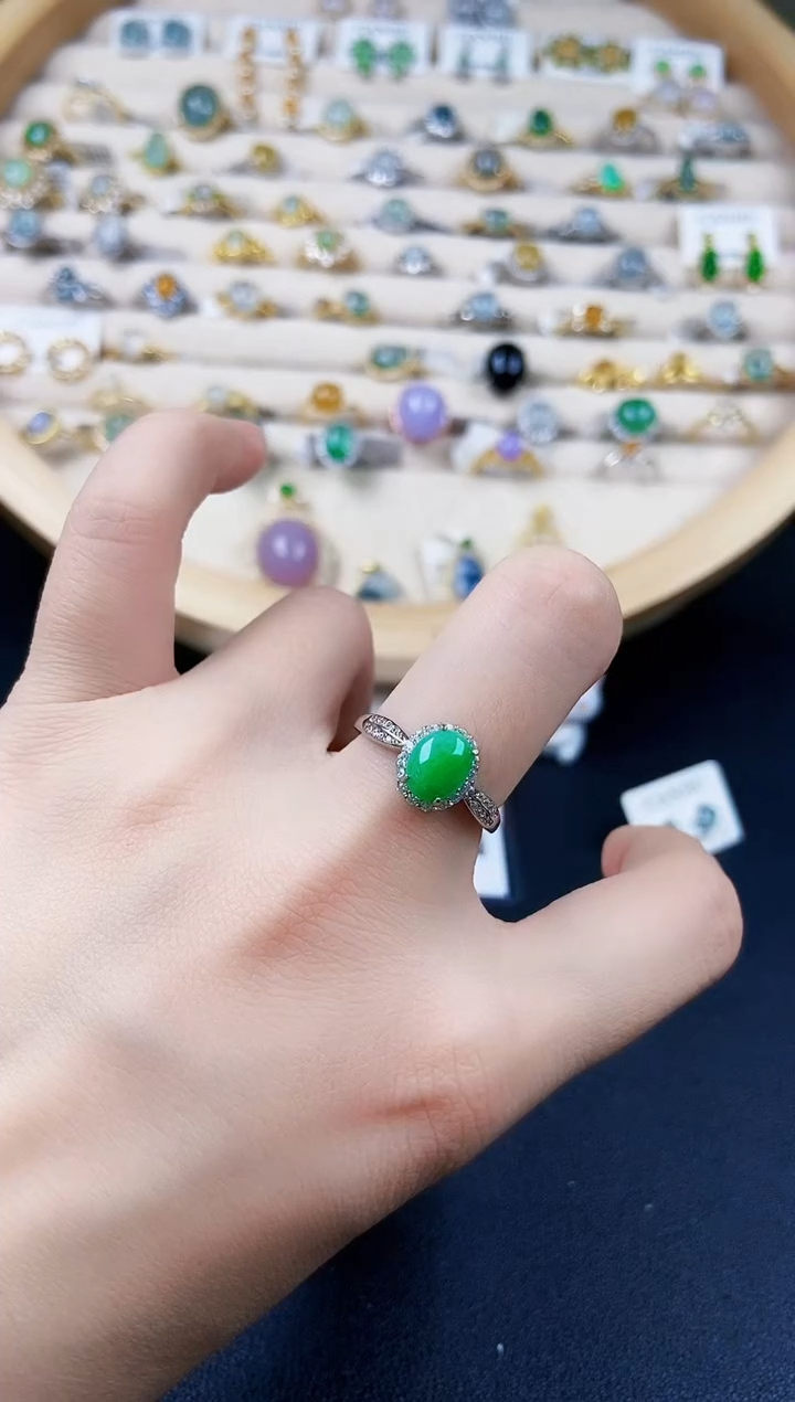 【闪购商品】翡翠戒指银S925镶嵌56464