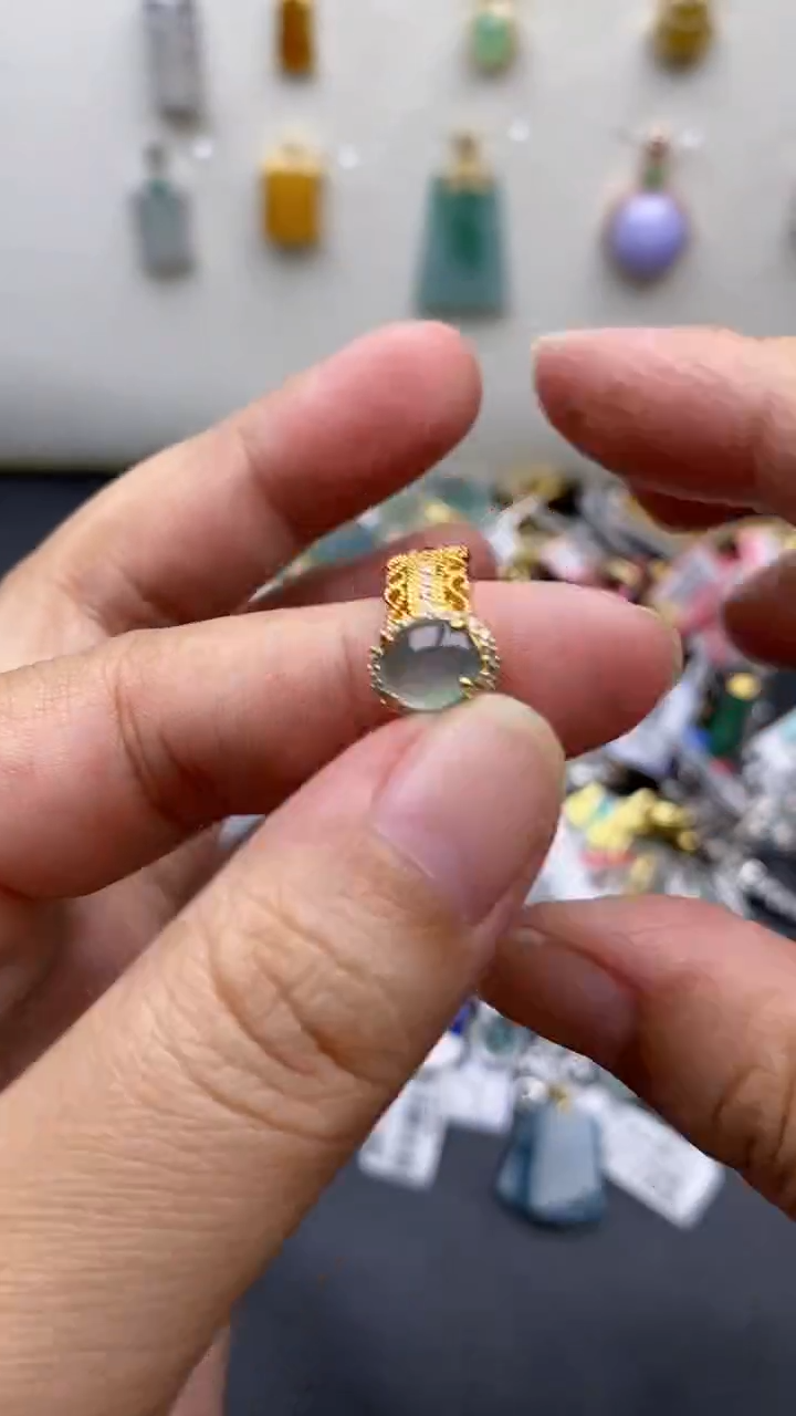 银S925镶嵌戒指翡翠1