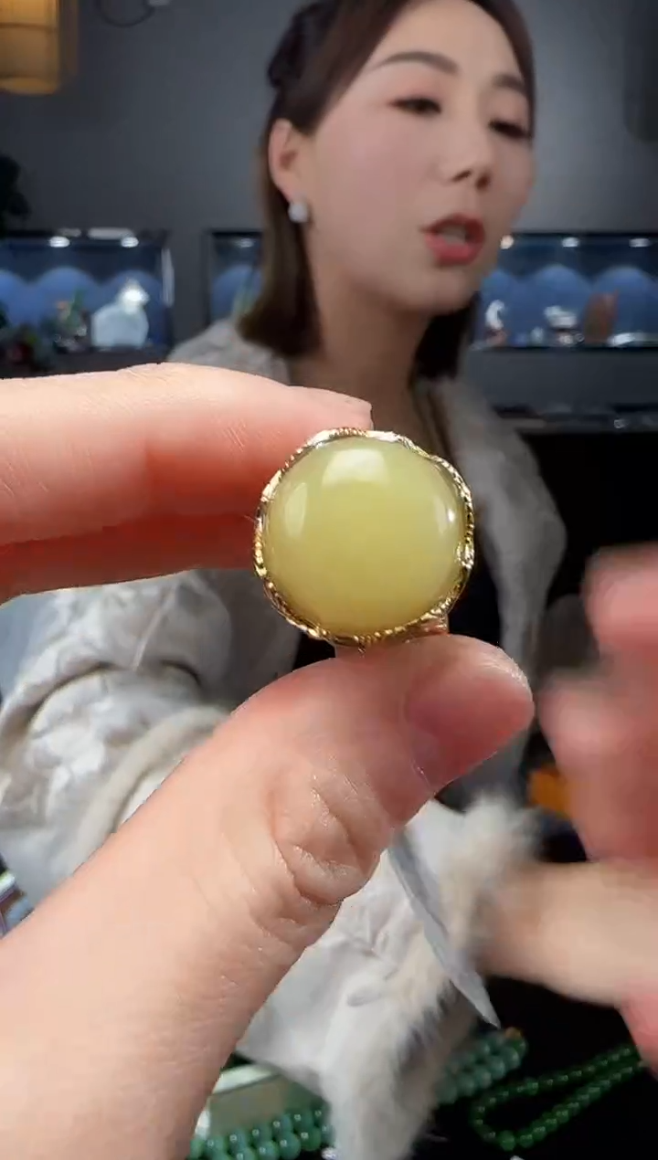 【闪购商品】和田玉戒指银S925镶嵌1