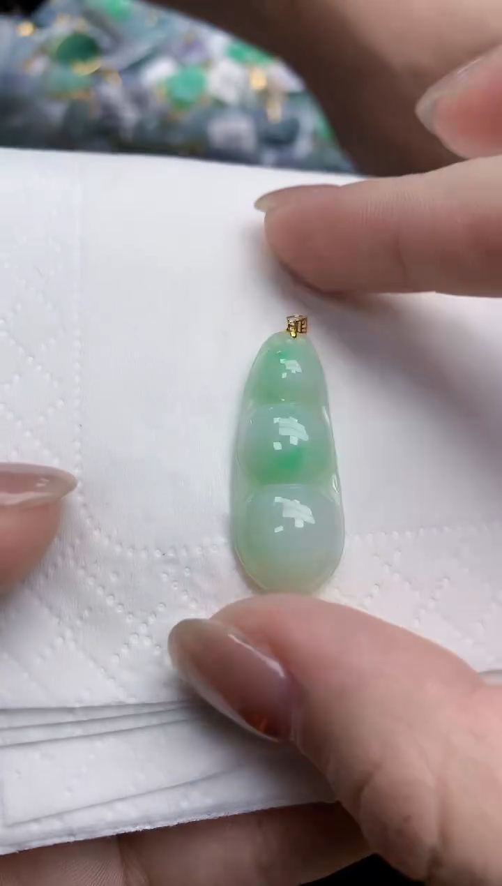 【闪购商品】翡翠颈饰18K金镶嵌天然缅甸翡翠A货