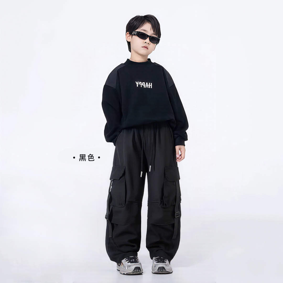 【潮牌清仓】2025秋装新款儿童工装裤时髦长裤中大童痞帅休闲男童