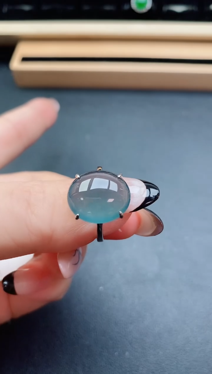 翡翠戒指银S925镶嵌1