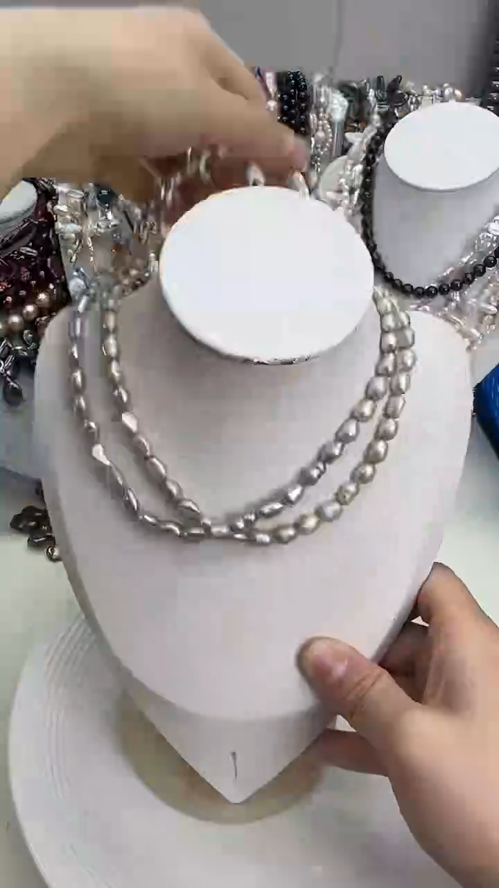 颈饰银S925镀金镶嵌淡水珍珠1