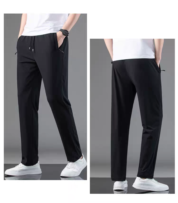 纪梵珂【诗晨定制】男士夏季冰丝裤休闲高弹力百搭