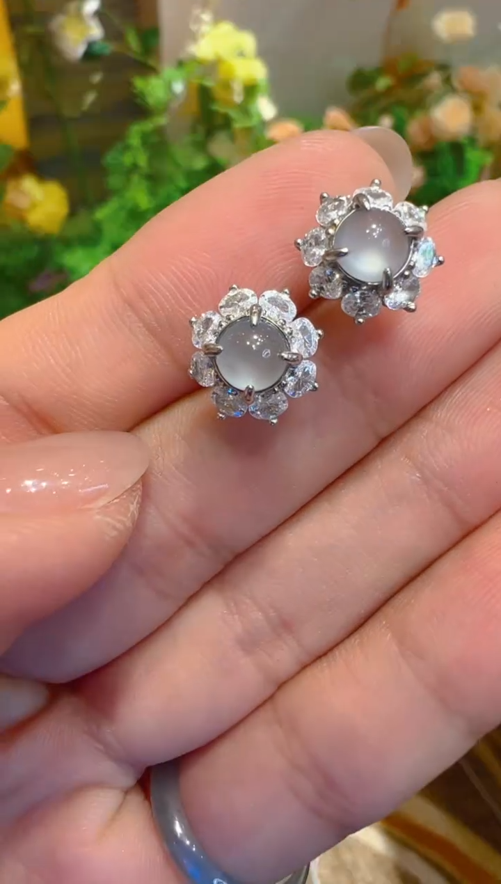 银S925镶嵌翡翠耳饰多样性团购发一件