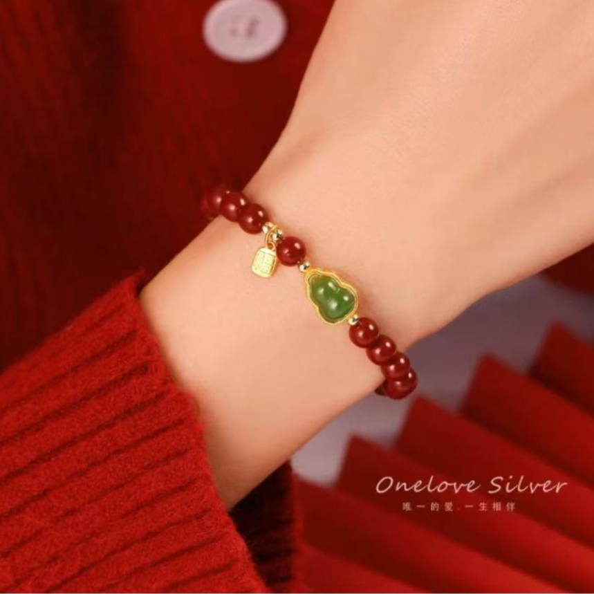 含辰砂工艺品S-146朱砂手串单圈