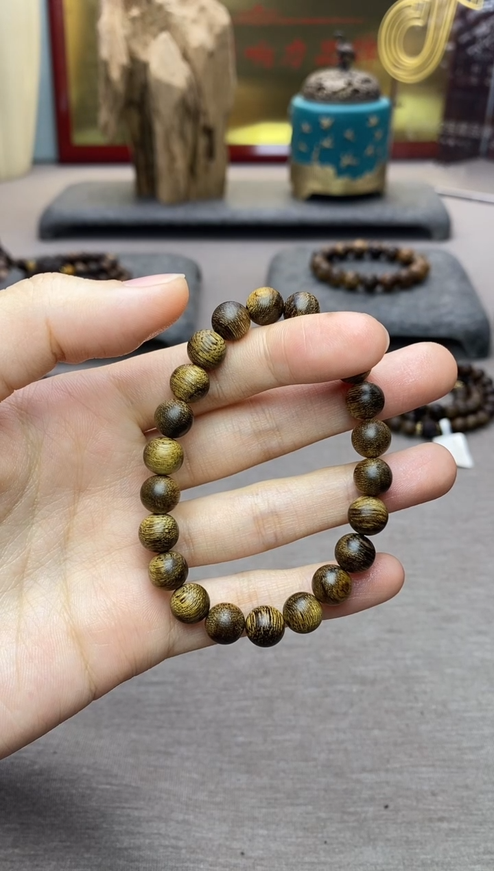 【闪购商品】沉香手串素圈越南芽庄白棋楠留疤沉水08单圈