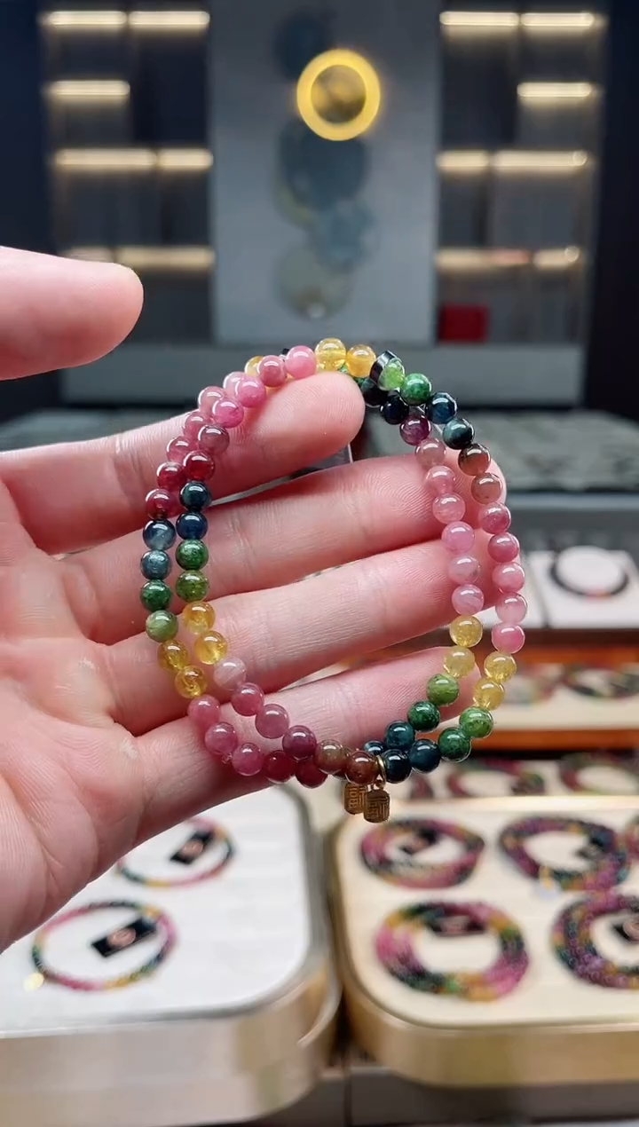 未镶嵌老矿碧玺单圈手串5mm+碧玺多样性发一条xion