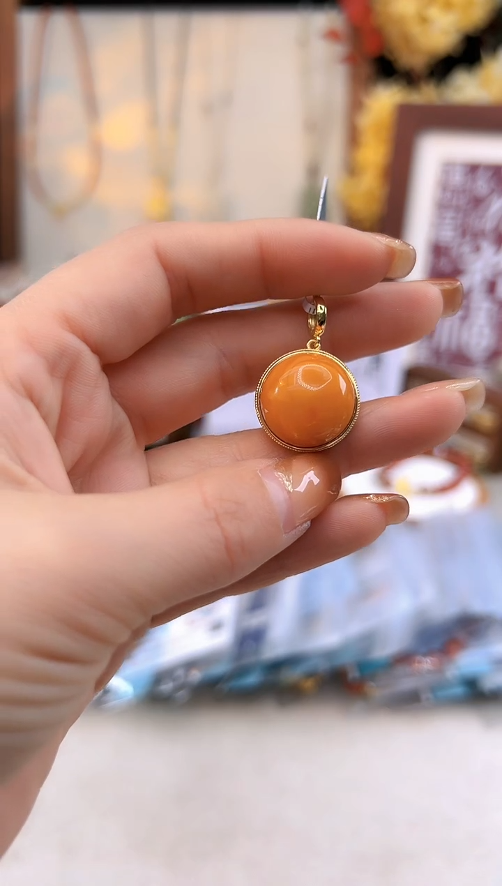 【闪购商品】琥珀颈饰银S925镶嵌@@A288J016350