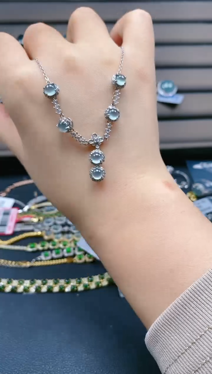 翡翠戒指银S925镶嵌1212