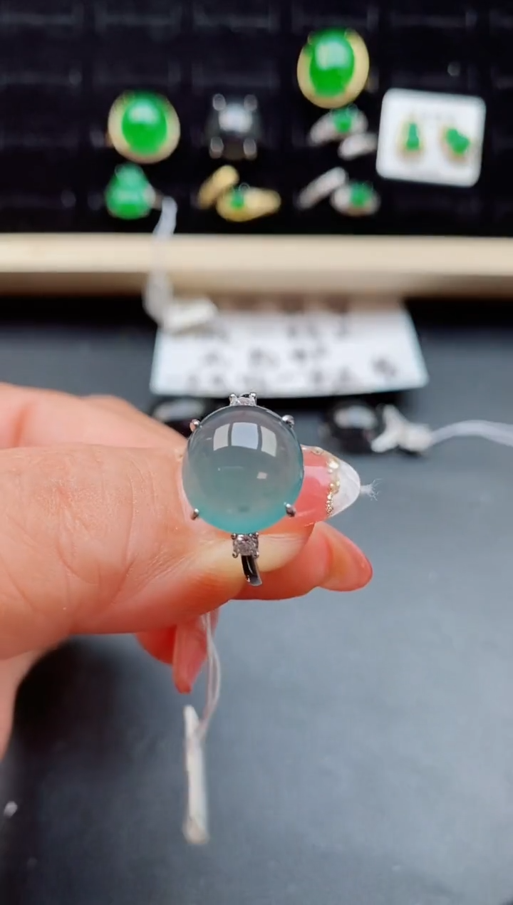 【闪购商品】翡翠戒指银S925镶嵌508500