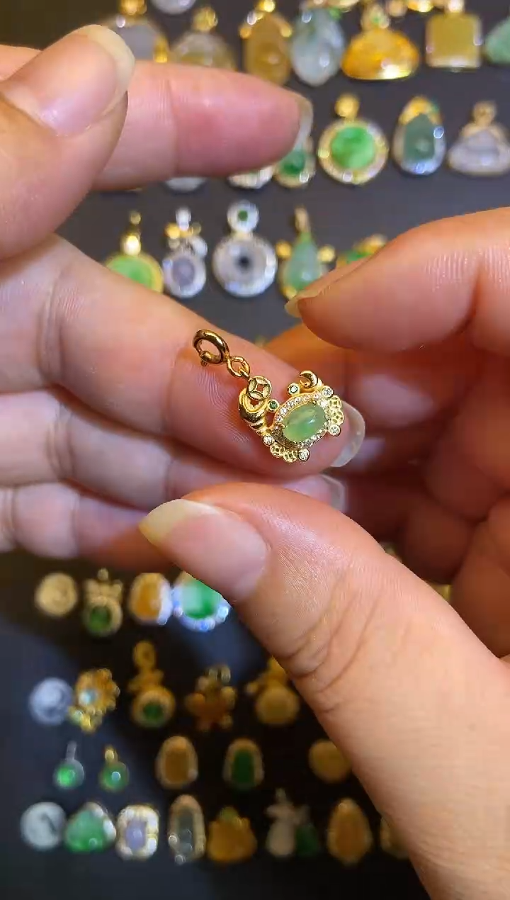 吊坠(不含链)银S925镶嵌翡翠1