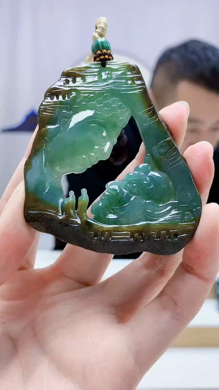 未镶嵌定制翡翠4898zm-毛货挂件118佛魔一念