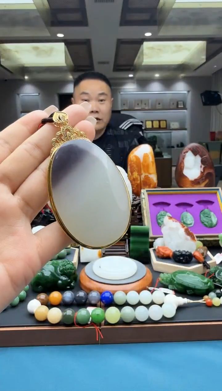 银S925镶嵌和田玉挂件qhyngyz