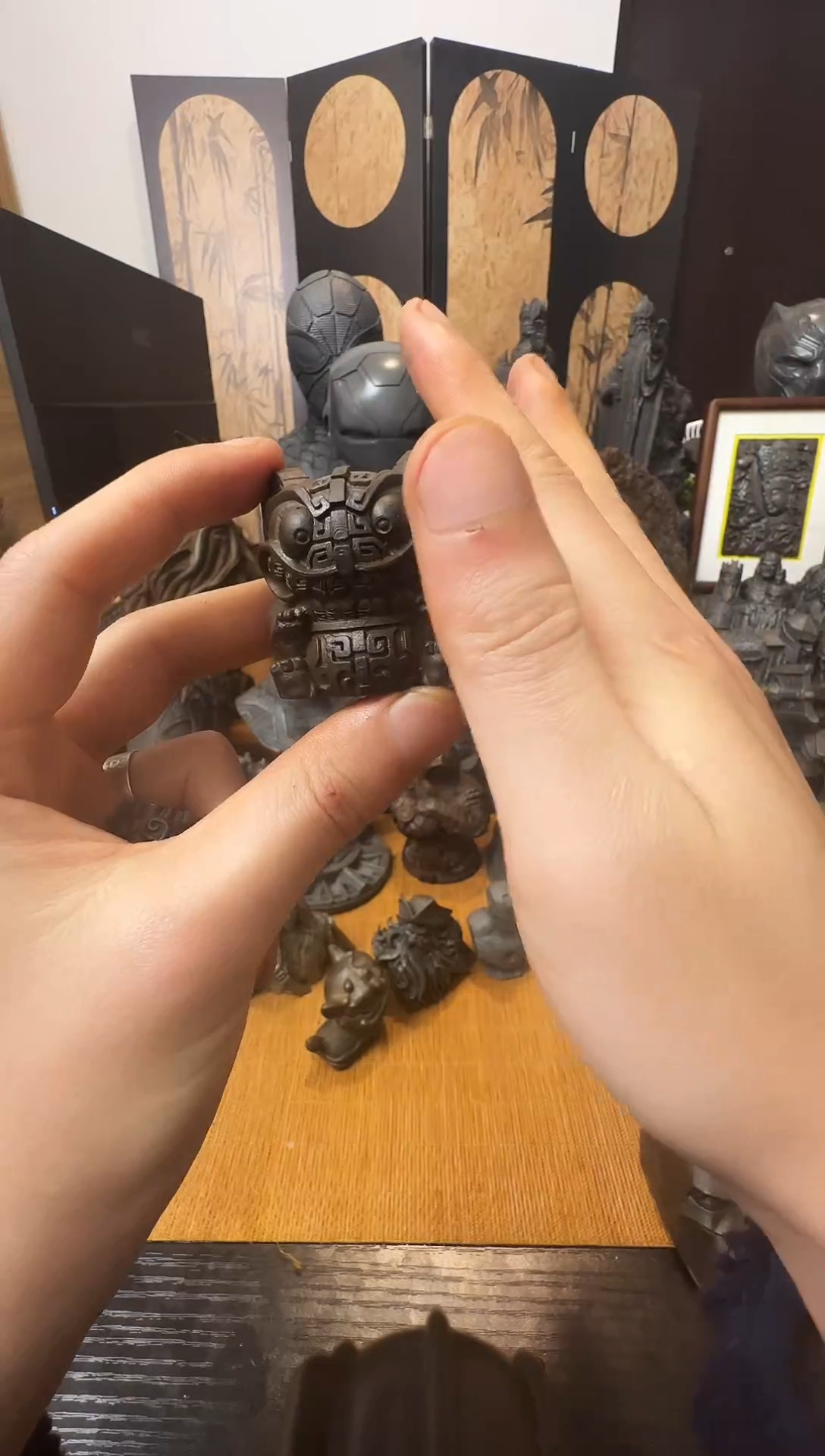 铁实心铁艺摆件~~小吞金（锈色）