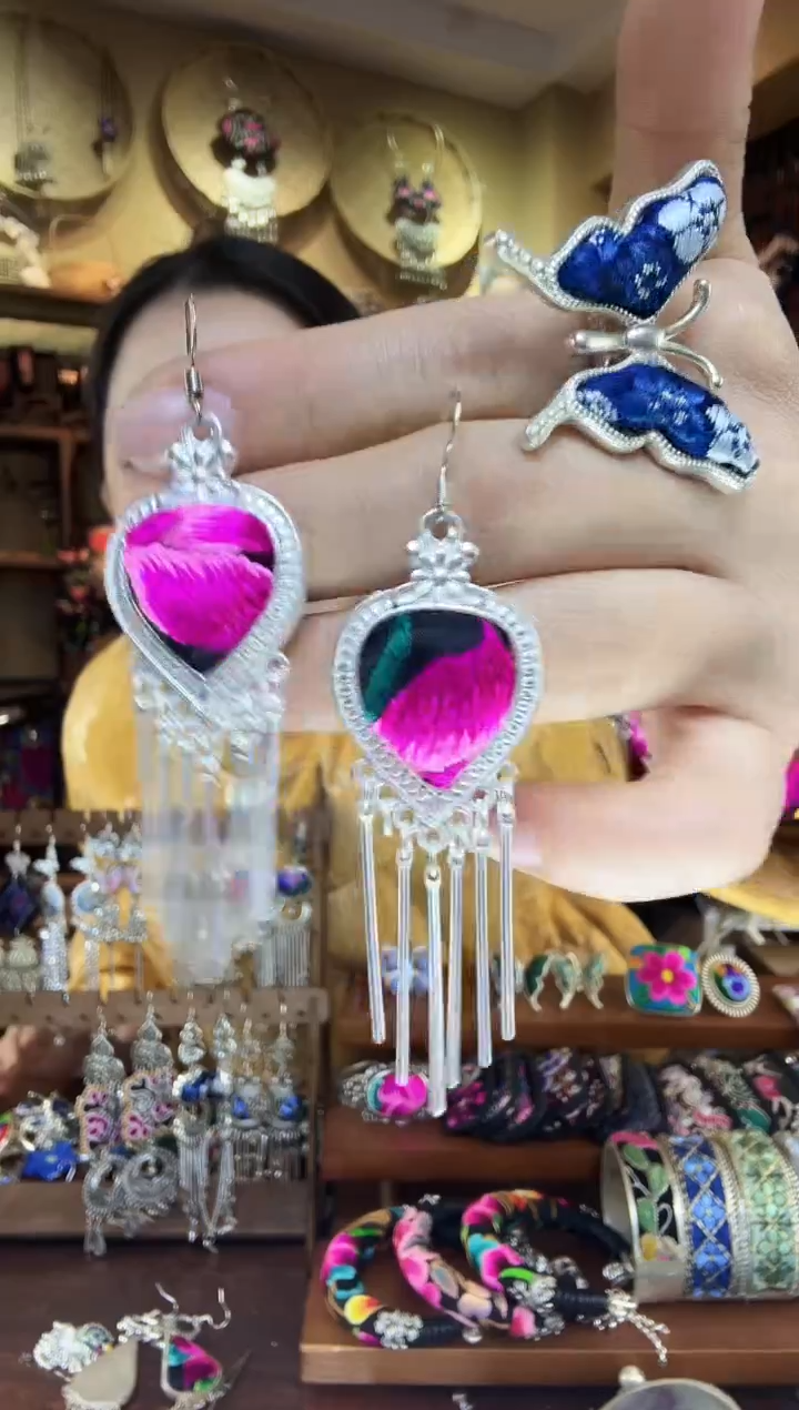 刺绣非遗刺绣民族风耳环