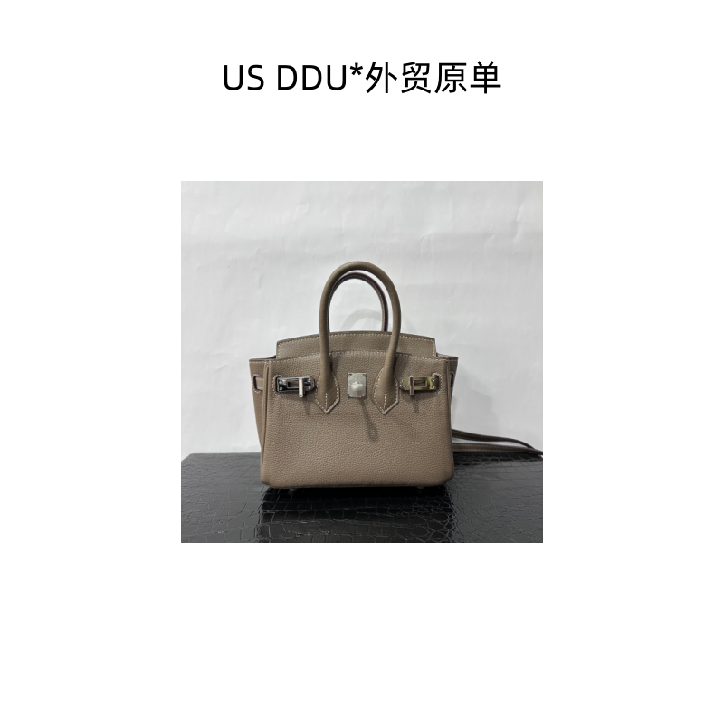 A194 大象灰银扣铂金19mini颈纹togo皮手提包2002/D014