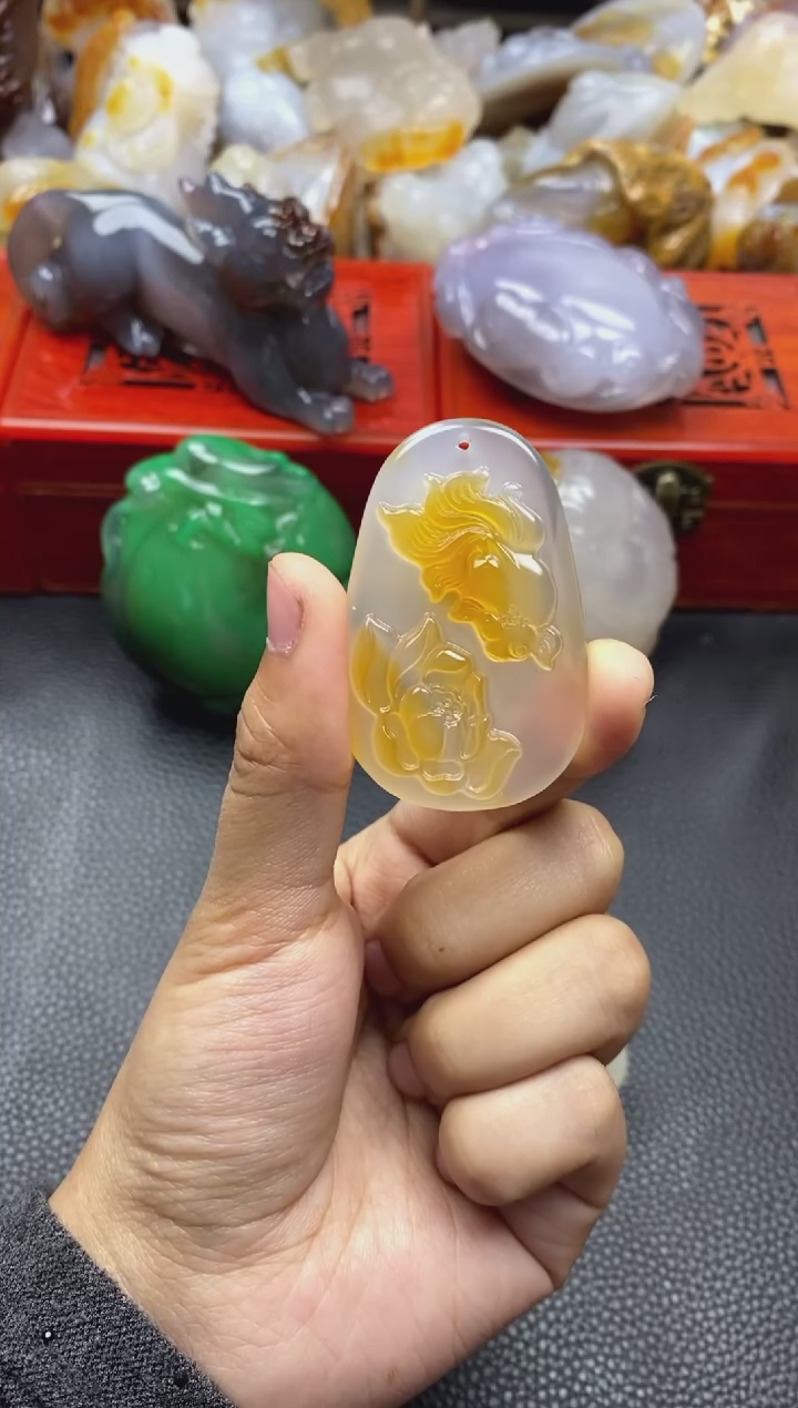 未镶嵌手把玛瑙/玉髓平**福00