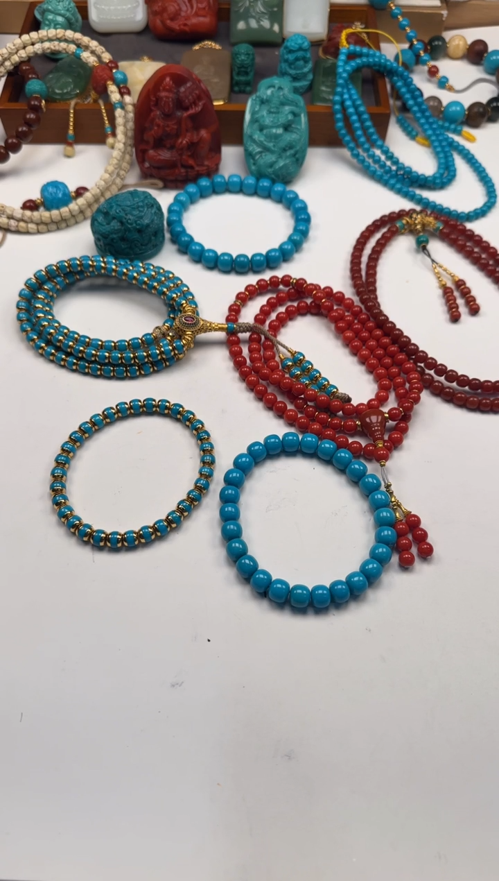 18K金镶嵌绿松石手串手串果****～手串手串