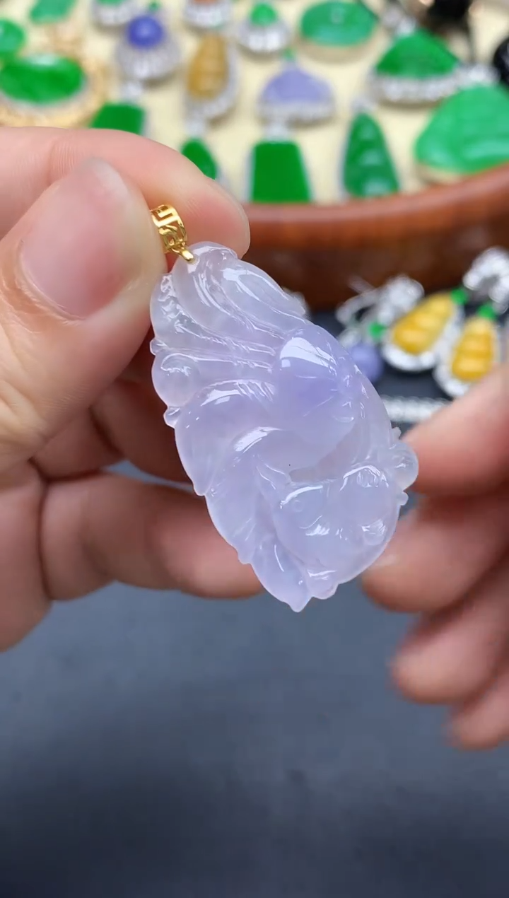 颈饰18K金镶嵌翡翠91-中国好珍宝