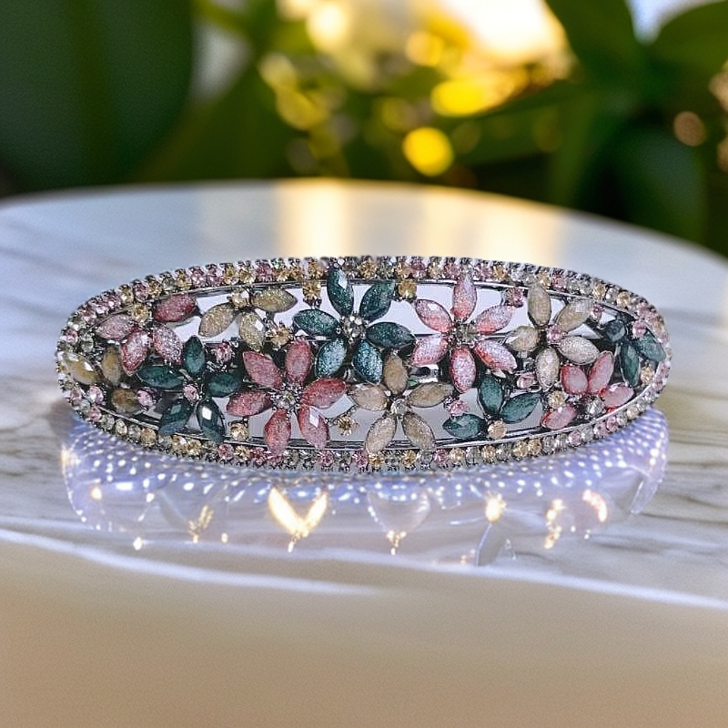 泛思后脑勺高端一字弹簧夹发卡头发夹子头饰水钻大妈妈发夹简约款